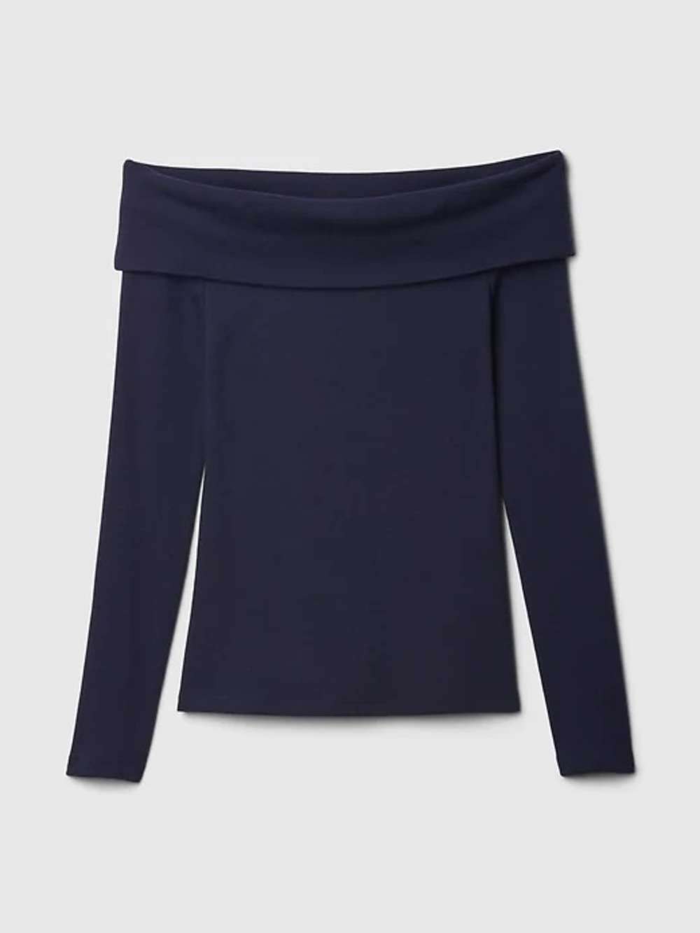 GAP Ribbed Navy Cotton Off the Shoulder Top